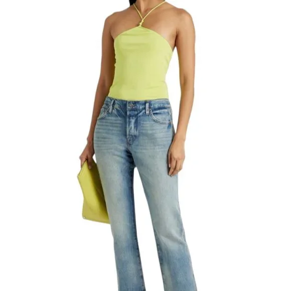 FRAME Revolve Lemoncello Sleeveless Jersey Knotted Bodysuit XS Slim Fit - Picture 3 of 10